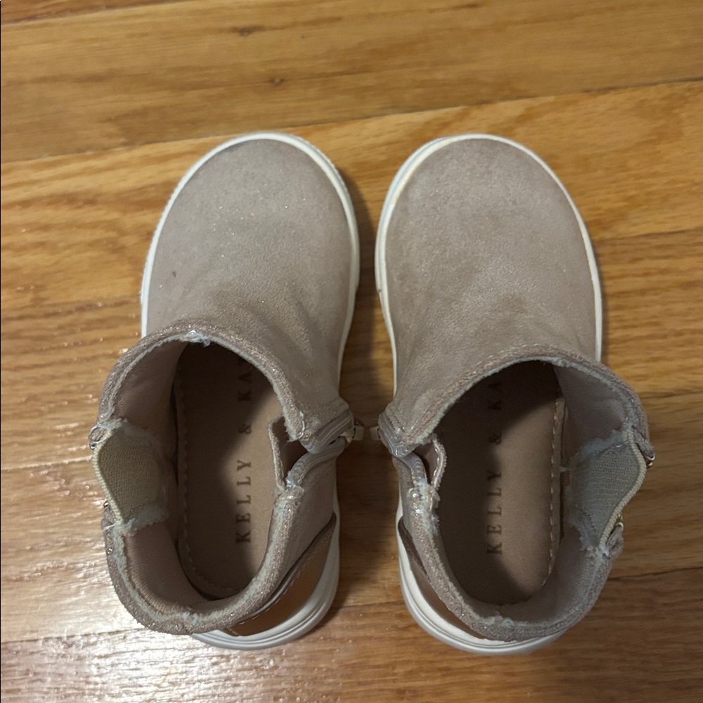 Kelly & Katie Tan and Gold Kids Sneakers image 3